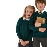 M&amp;amp;S Unisex 2Pk Green Cotton Jumper with Staynew 3-14 Y