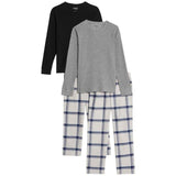 M&amp;amp;S Waffle Check Pyjamas 7-12 Years Grey