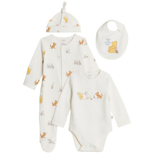M&amp;amp;S Winnie the Pooh Starter Set 4 Pack Newborn-9 Months