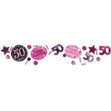 Amscan Confettis scintillants roses 50e anniversaire 34 g