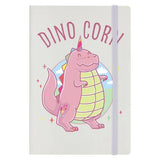 Material: Paper. Height: 21cm. Width: 14cm. A5, Elastic Fastener, Hard Cover, Ruled Sheets. Design: Circle, Dinosaur, Printed, Sky, Text.