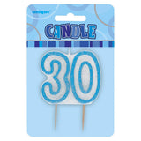 Bougie d'anniversaire Unique Party Glitz pour les 30 ans