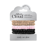 Silver Cloud Silver Ion Infused Satin Skinny Scrunchies Mixed 5 Pack