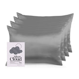Silver Cloud Charcoal Satin Pillowcase 4 Pack