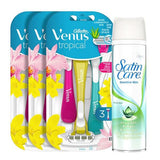 Ensemble de produits jetables et de gel à raser Venus Tropical (XXL)