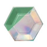 Amscan Paper Iridescent Hexagon Dessert Plate (Pack of 8)