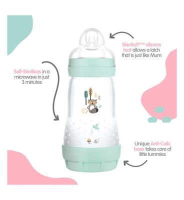 MAM Colours of Nature Anti Colic Self Sterilising Bottle 260ml - 2 Pack