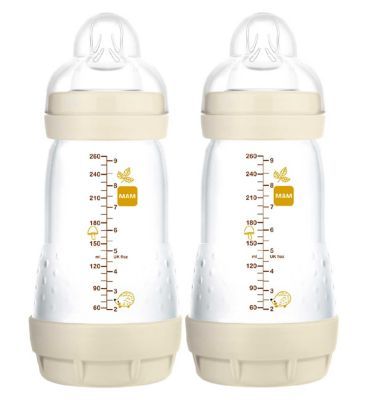 MAM Colours of Nature Anti Colic Self Sterilising Bottle 260ml - 2 Pack