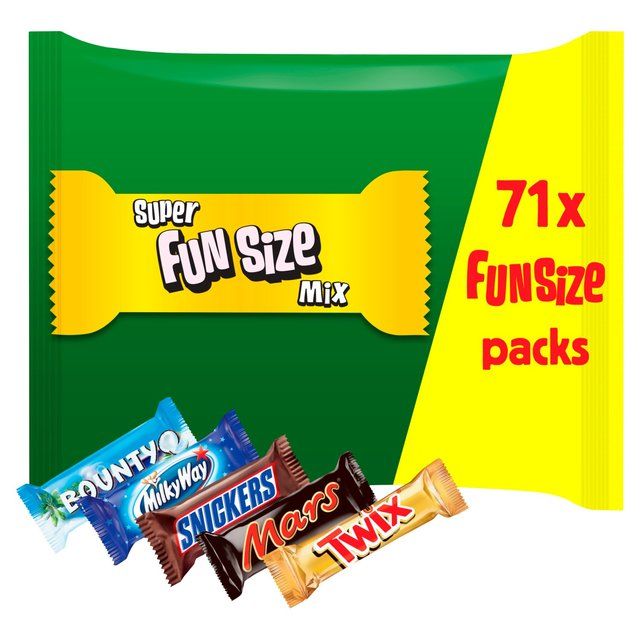 Mars Twix Bounty Snickers Milky Way Funsize Chocolate  Bars Party Bag   1.425kg