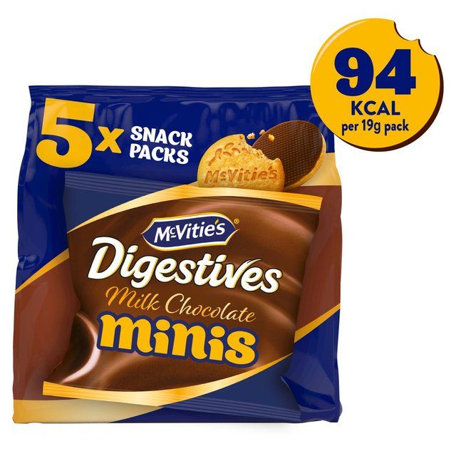 McVitie's Chocolate Digestive Mini's Multipack Biscuits   5 x 19g