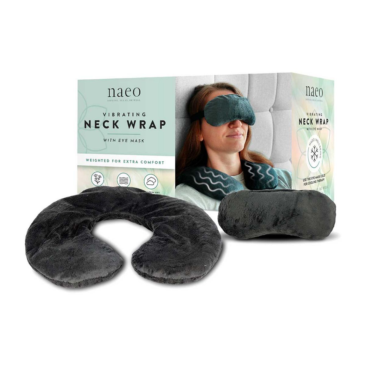 Naeo Vibrating Neck Wrap with Hot &amp;amp; Cold Eye Mask
