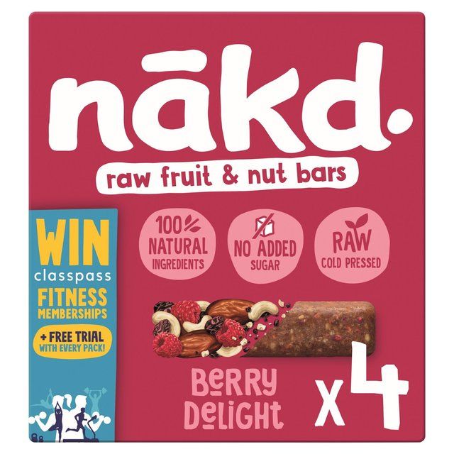 nakd. Berry Delight Fruit &amp;amp; Nut Bars Multipack   4 x 35g
