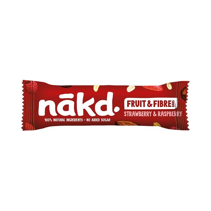 Nakd Fruit &amp;amp; Fibre Apple &amp;amp; Cinnamon Bar 44g Strawberry &amp;amp; Raspberry / 44 g