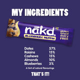 Nakd Raw Fruit &amp;amp; Nut Blueberry Muffin Bar 35g Blueberry Muffin / 4x35 g