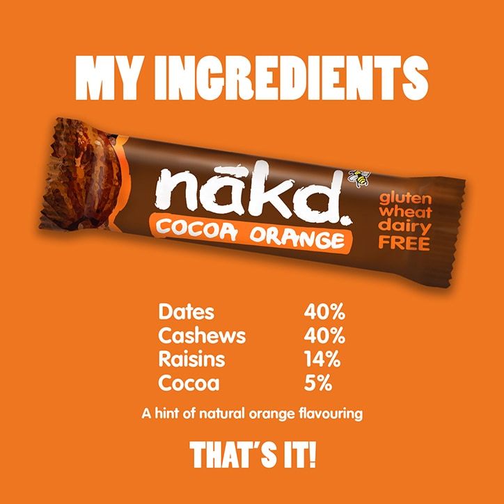 Nakd Raw Fruit &amp;amp; Nut Blueberry Muffin Bar 35g Cocoa Orange / 18x35 g