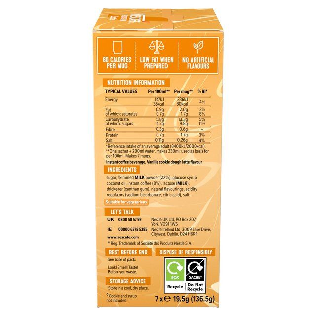 Nescafe Cookie Dough Latte 7pk   137g