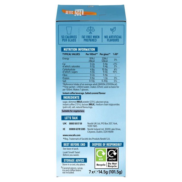 Nescafe Gold Iced Salted Caramel Latte   7 per pack