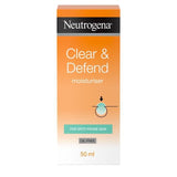 Neutrogena Clear &amp;amp; Defend Oil Free Moisturiser   50ml
