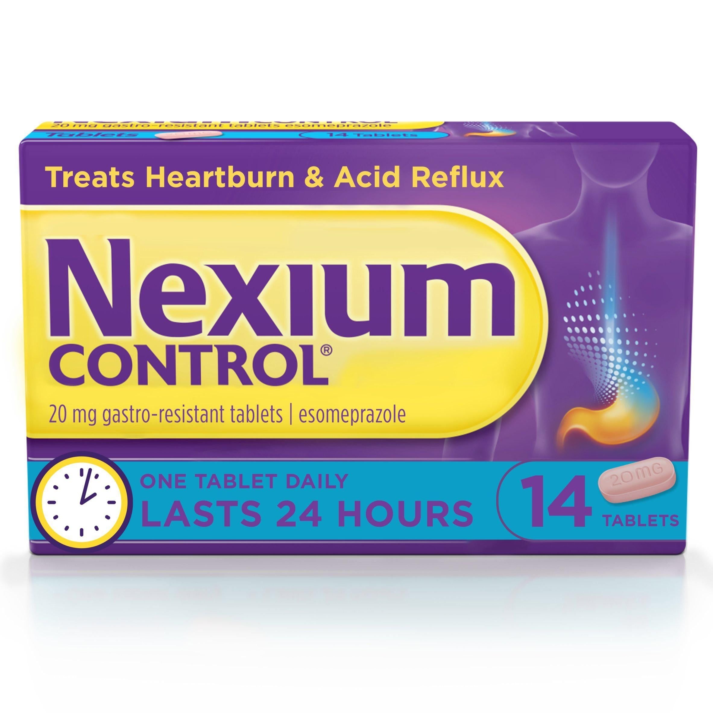 Nexium Control Heartburn Relief Indigestion &amp;amp; Acid Reflux Tablets x14