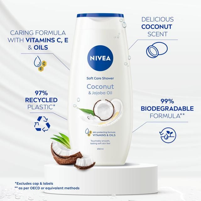 NIVEA Coconut &amp;amp; Jojoba Oil Shower Cream   250ml