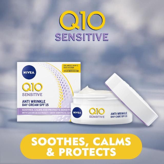 NIVEA Q10 Power Anti-Wrinkle Day Face Cream SPF15 for Sensitive Skin   50ml