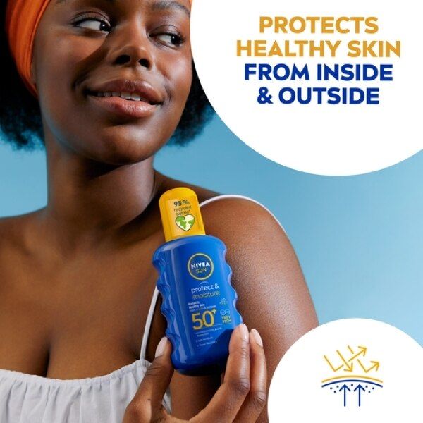 NIVEA SUN Suncream Spray Protect &amp;amp; Moisture SPF50+ 200ml