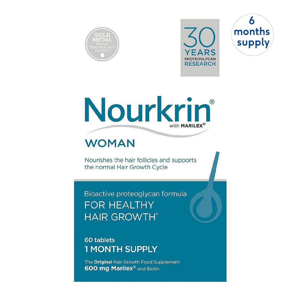 Nourkrin&amp;reg; WOMAN For Hair Growth- 6 Month Supply (360 Tablets) Bundle