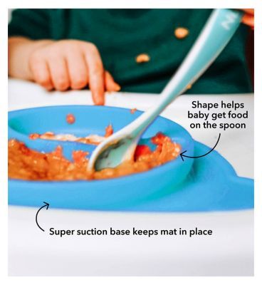 Nuby Monkey Mat Silicone Section Plate - Pink or Blue