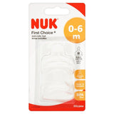 NUK First Choice Medium Flow Teats 0-6mths   2 per pack