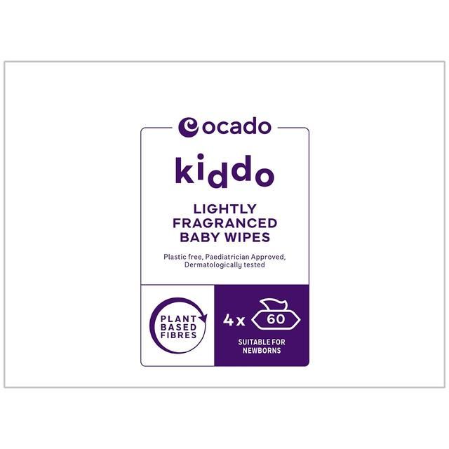 Ocado Kiddo Lightly Fragranced Baby Wipes Multipack   4 x 60 per pack