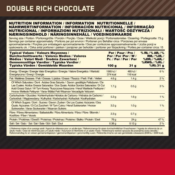 Optimum Nutrition Double Rich Chocolate Whey Protein Powder