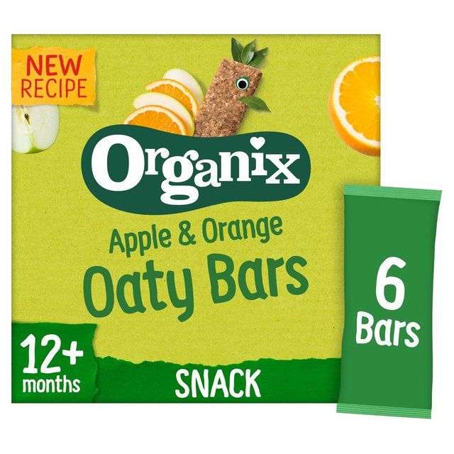 Organix Apple &amp;amp; Orange Organic Soft Oaty Bars Toddler Snack Multipack   6 x 23g