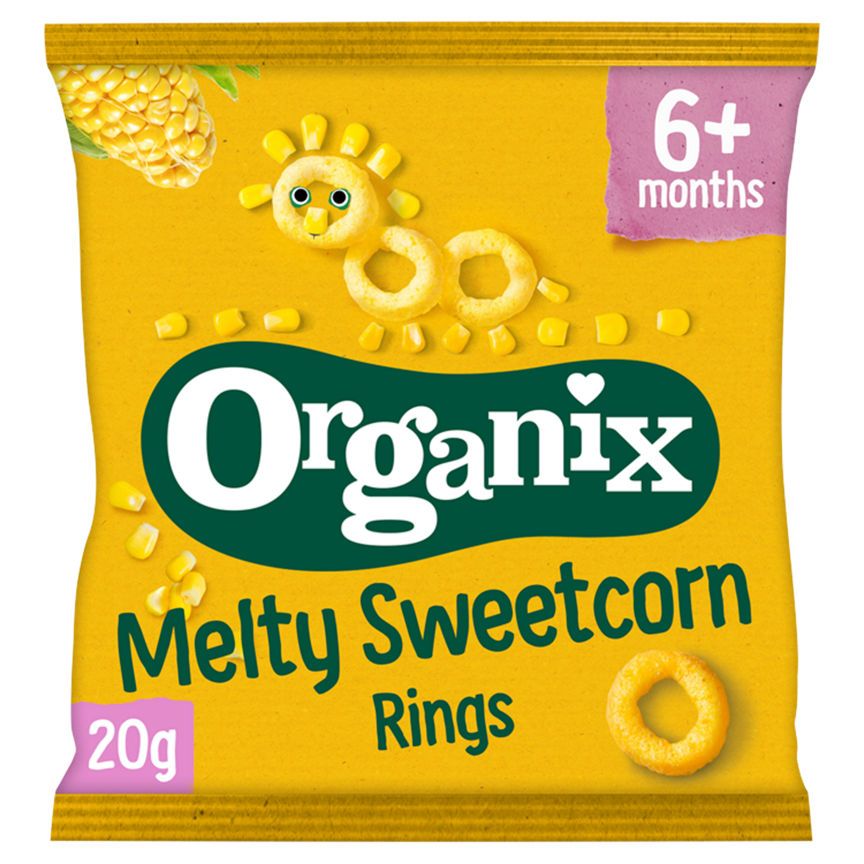 Organix Finger Foods Organic Sweetcorn Rings 7+ Months