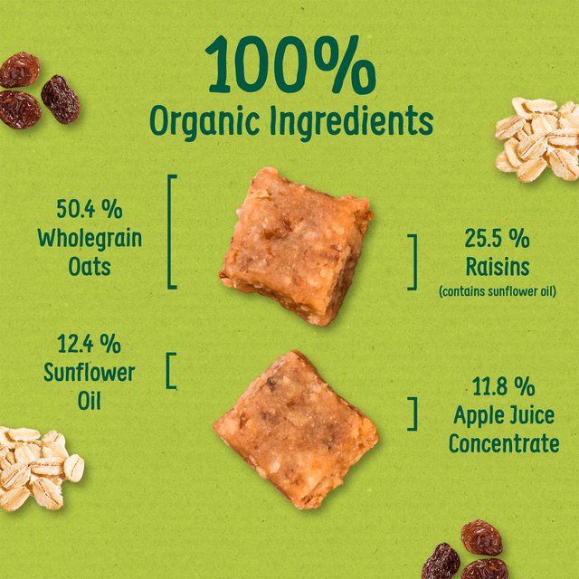 Organix Mini Organic Oat &amp;amp; Raisin Flapjack Toddler Snacks Multipack   4 x 20g