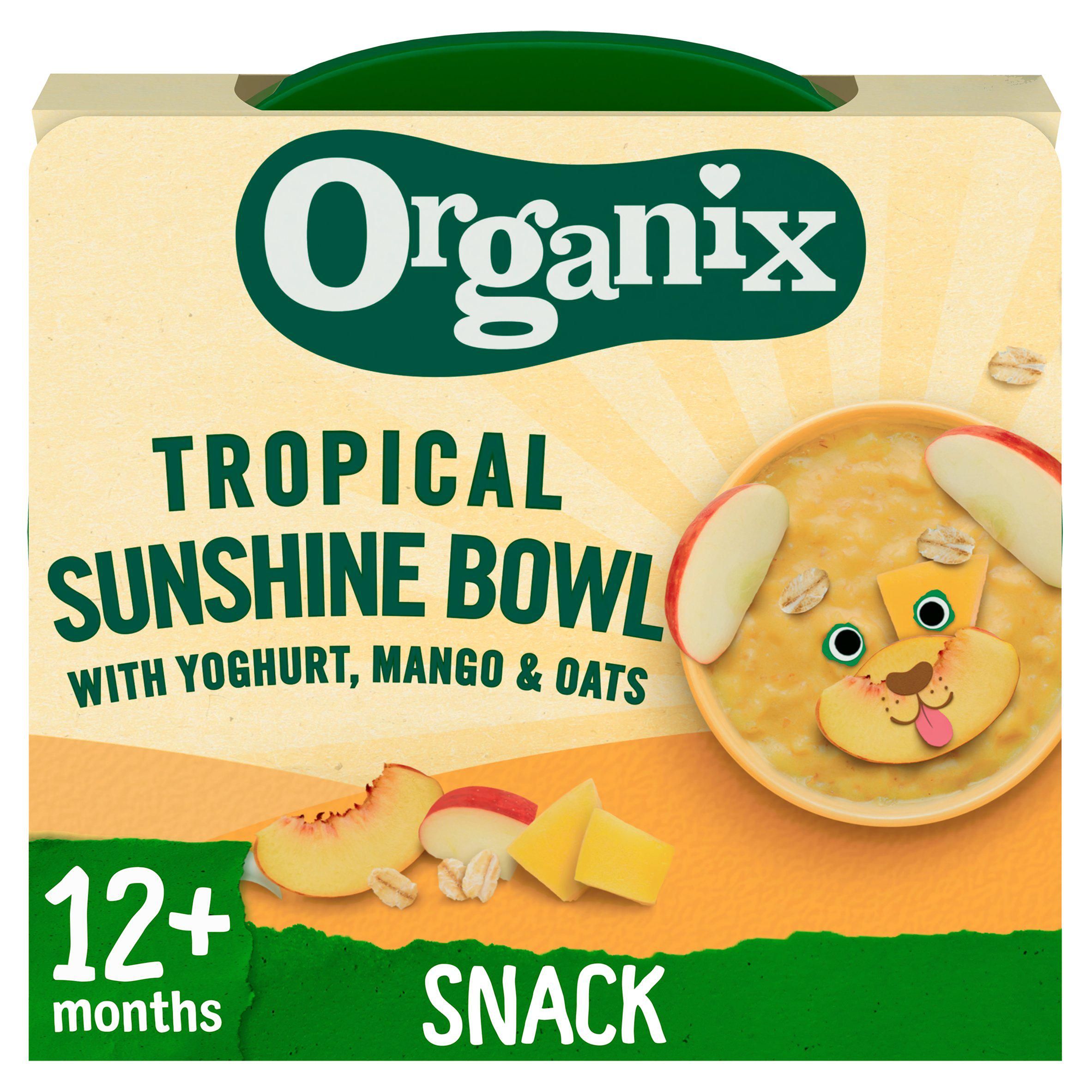 Organix Tropical Sunshine Bowl with Yoghurt, Mango &amp;amp; Oats 12 Months+ 120g