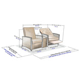 Pacific Casual Barcalounger Edgewater 3 Piece Cushioned Woven Aluminium Recliner Set
