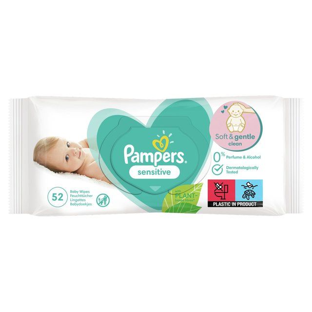 Pampers Sensitive Baby Wipes   52 per pack