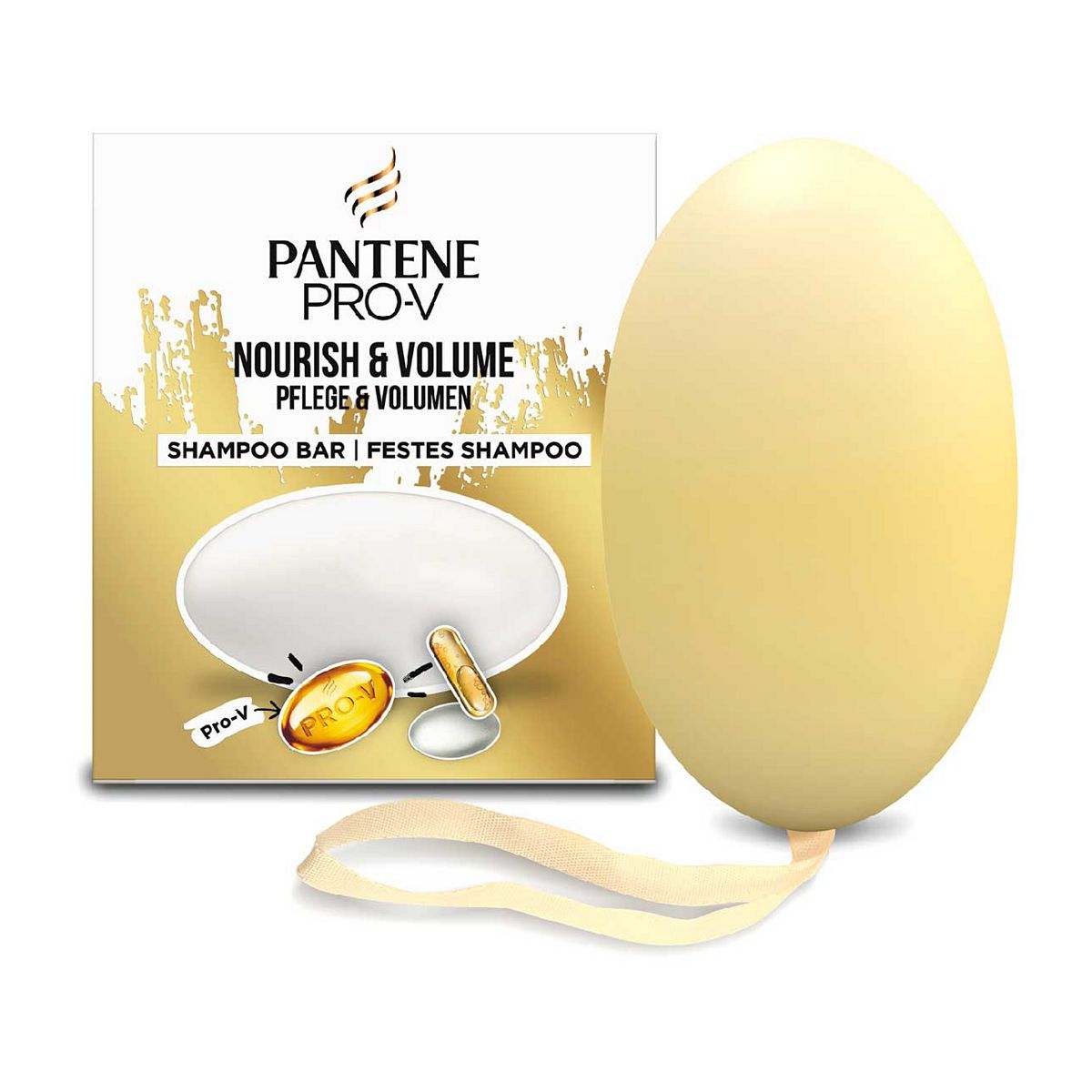Pantene Nourish &amp;amp; Volume Solid Shampoo Bar For Damaged Hair, 70g