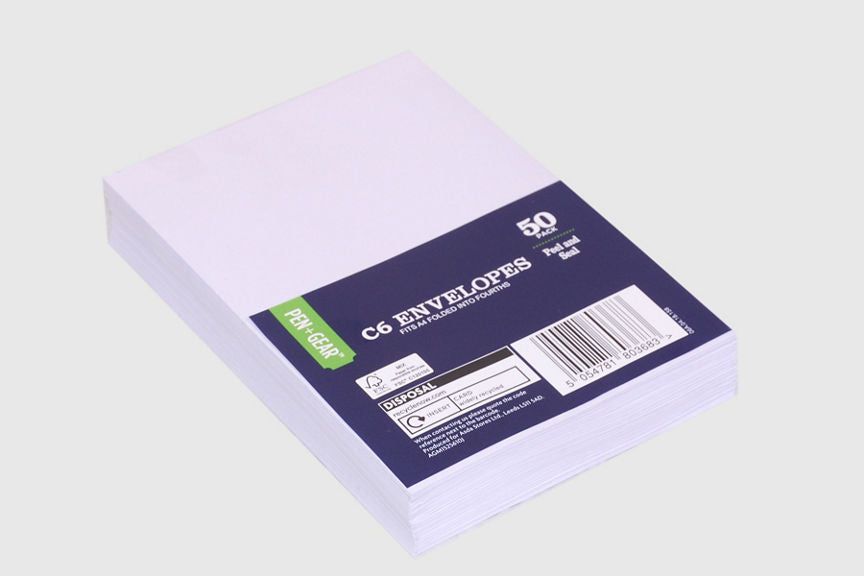 Pen &amp;amp; Gear C6 White Envelope 50 Pack