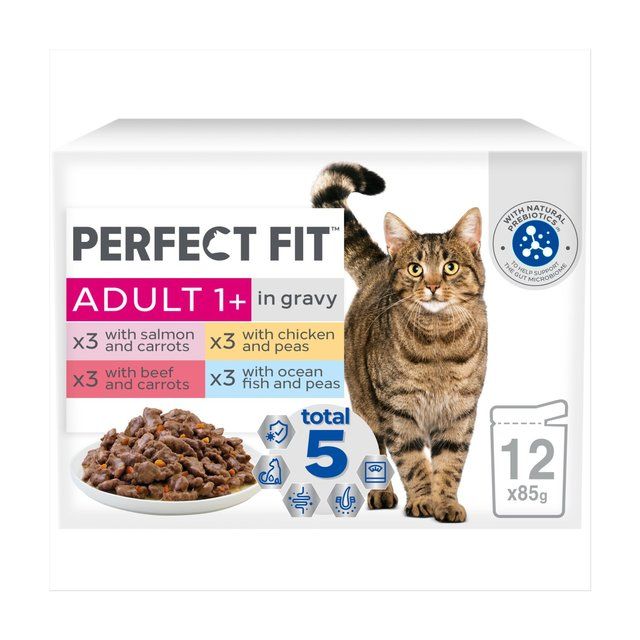 Perfect Fit Advanced Nutrition Adult Cat Food Pouches Mixed in Gravy   12 x 85g