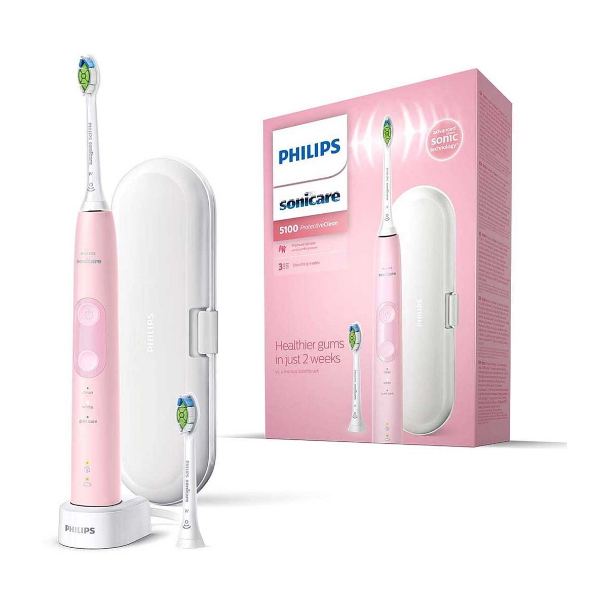 Philips Sonicare ProtectiveClean 5100 Electric Toothbrush, Pink - HX6856/29