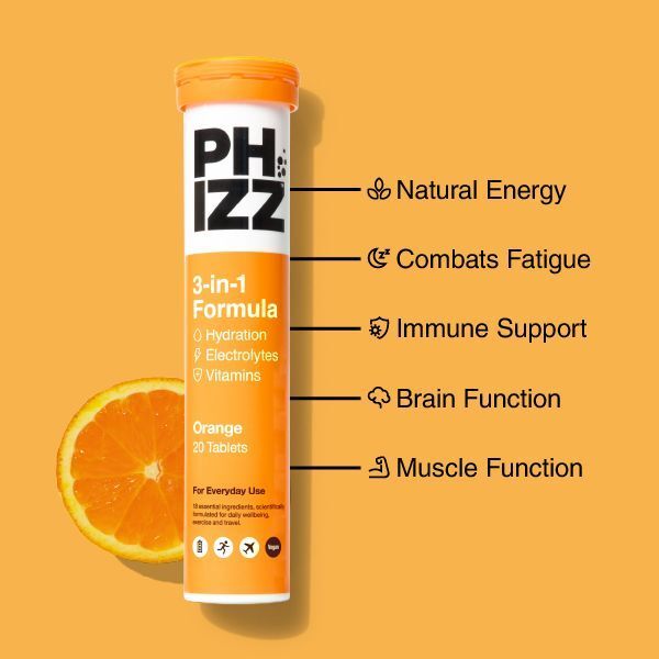 Phizz Orange 3in1 Hydration, Electrolytes &amp;amp; Vitamins x60