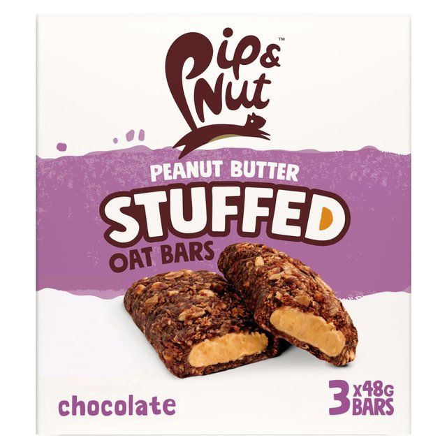 Pip &amp;amp; Nut Peanut Butter Stuffed Oat Bar Chocolate   3 x 48g