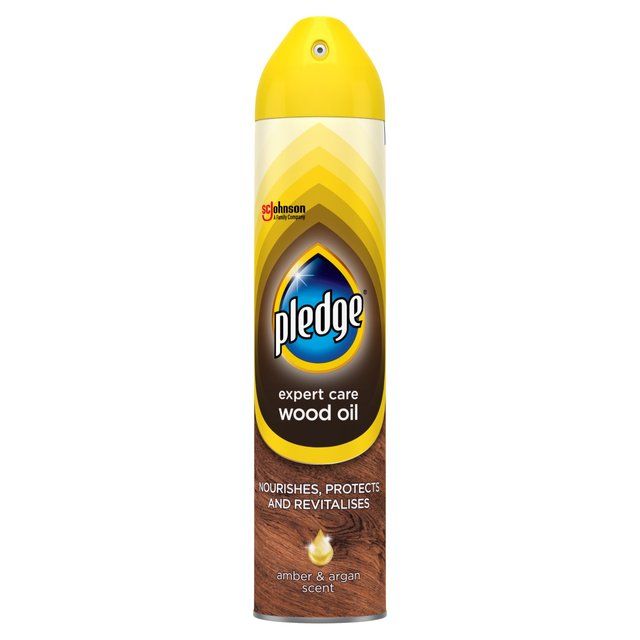 Pledge Expert Care Wood Polish Aerosol Amber &amp;amp; Argan   250ml