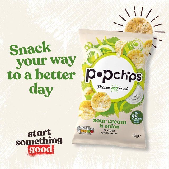 popchips Sour Cream &amp;amp; Onion Sharing Crisps   85g