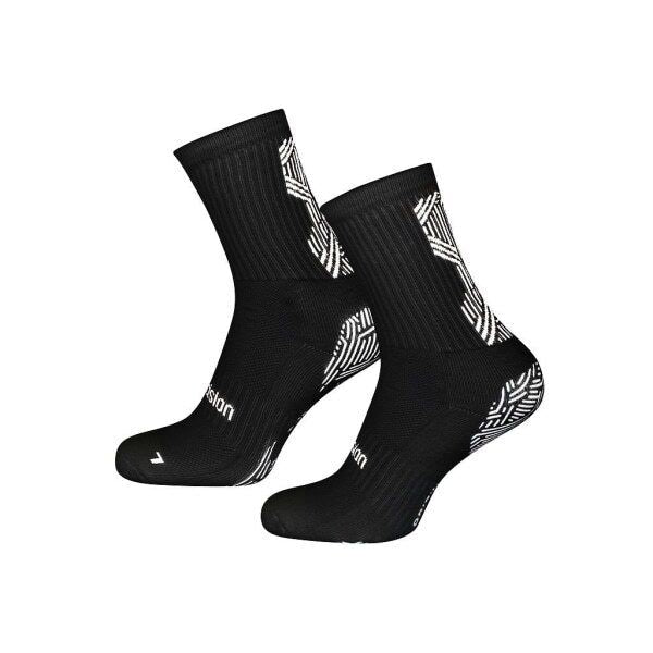 Precision Adult 0 Gripped Anti-Slip Sports Socks (6-8) Black/White / 1EA