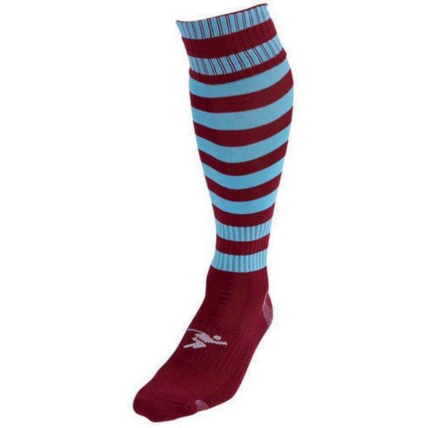 Precision Adult Pro Hooped Football Socks (7-12) Maroon/Sky Blue / 0.10EA
