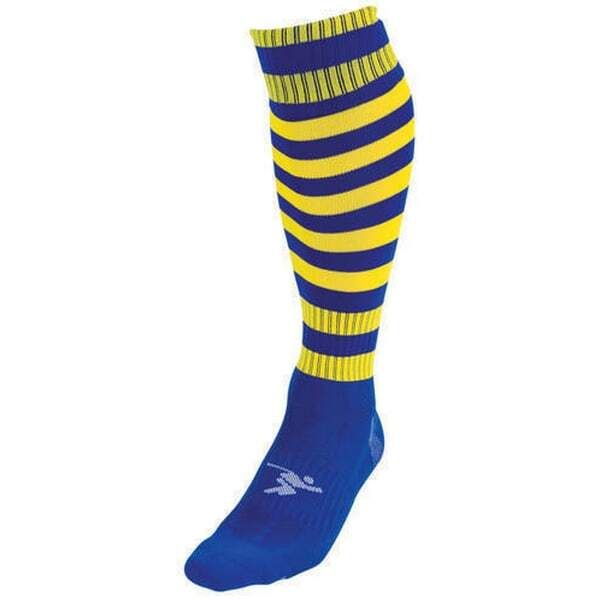 Precision Adult Pro Hooped Football Socks (7-12) Royal Blue/Yellow / 0.10EA