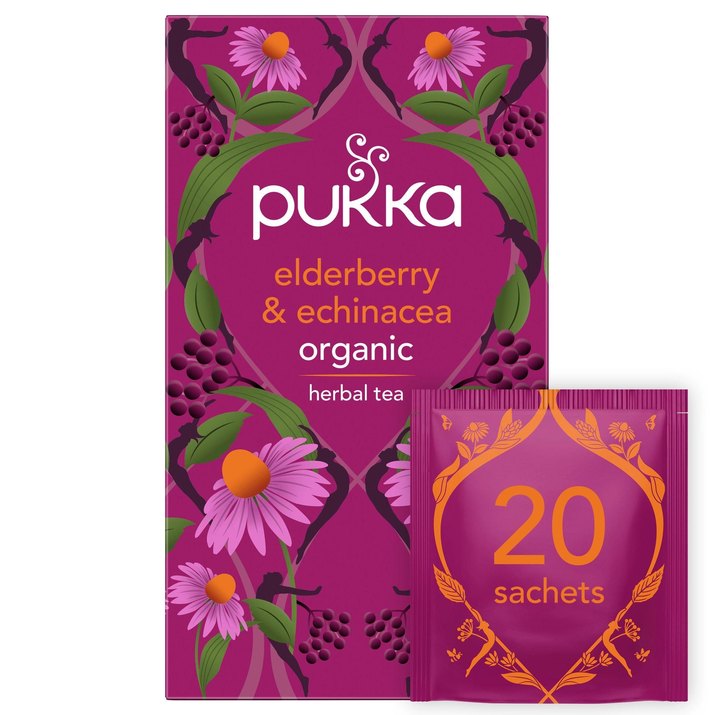 Pukka Organic Elderberry &amp;amp; Echinacea Fruit Tea Sachets x20 40g