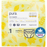 Pura Eco Nappies Size 1 (2-5kg)   6 x 22 per pack